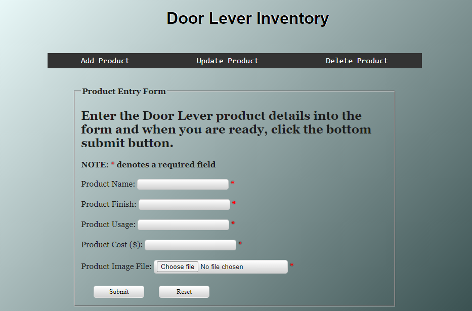An example of a form page in php